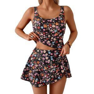 Tankini Swimsuit for Women Tummy Control Two Piece Bathing Suit High